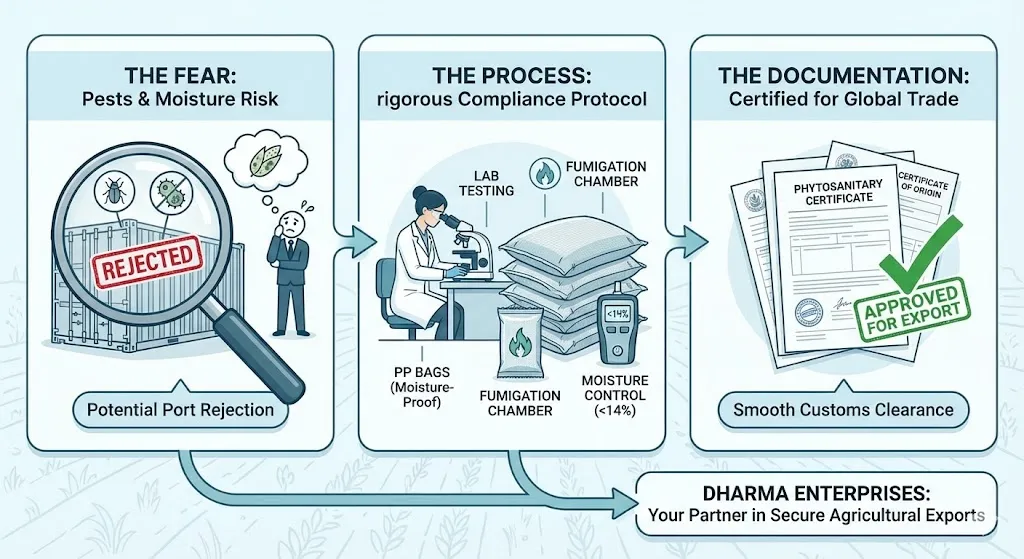 Quality control and phytosanitary compliance for agricultural exports