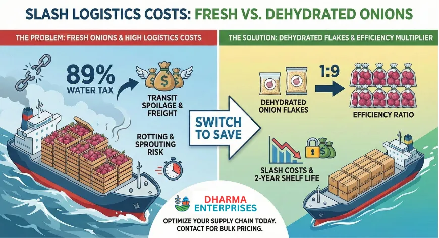 Dehydrated onion flakes – slash logistics costs and extend shelf life