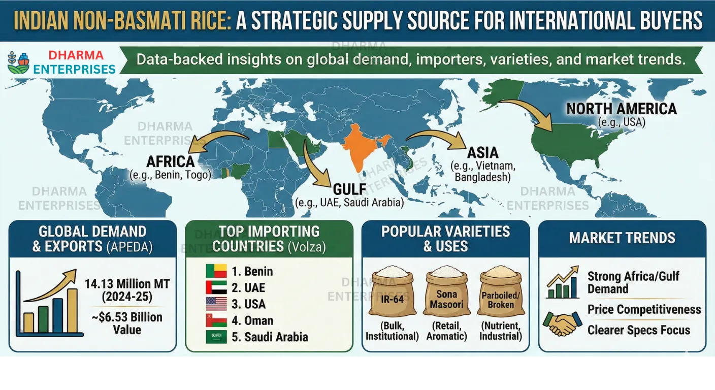 Indian non-basmati rice – export quality for international buyers